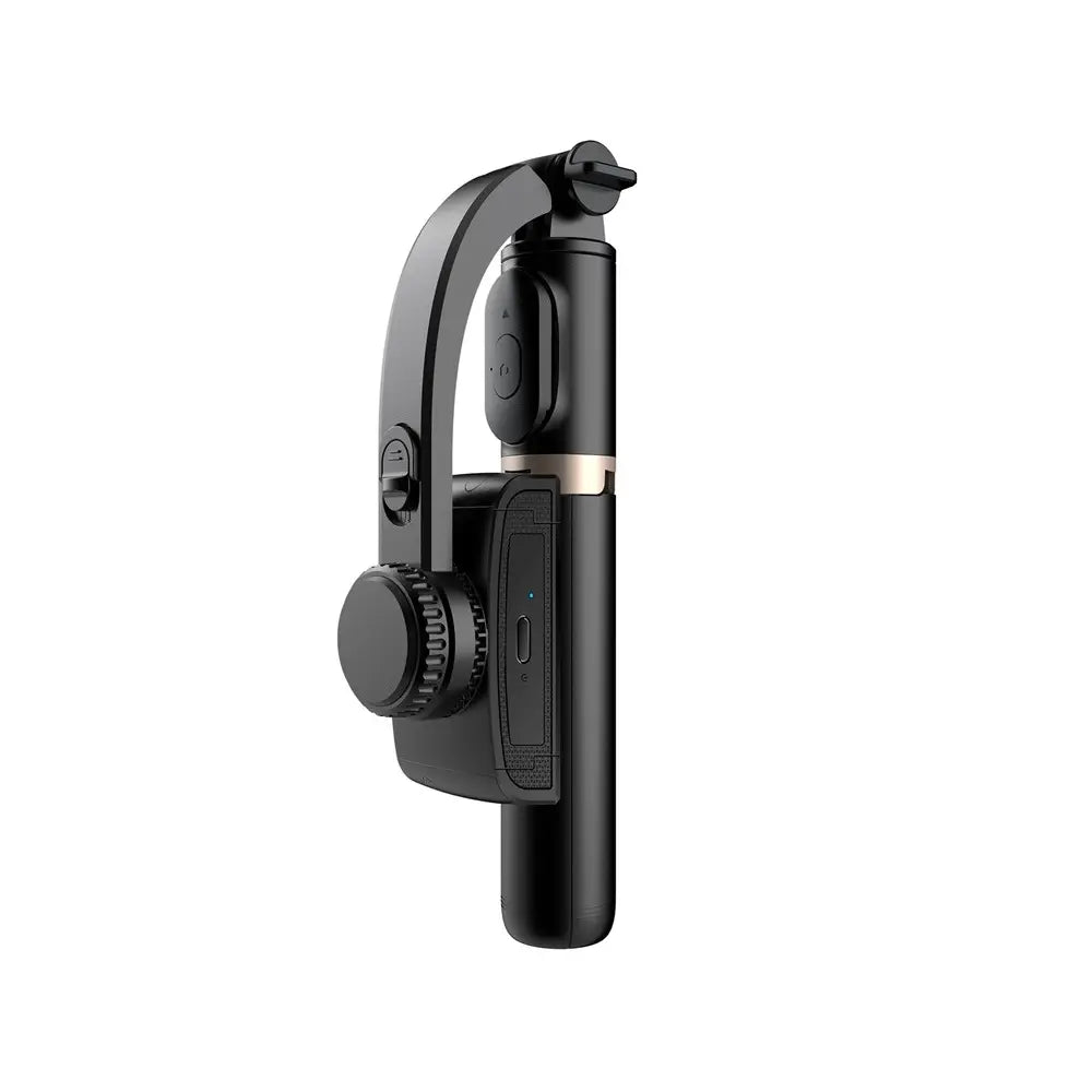 Stick pentru selfie, Bluetooth, Q08, stabilizator Gimbal, o axa, trepied, negru